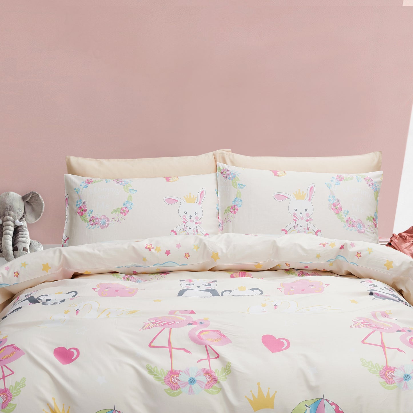 MOMMY & ME - HOORAYS QUILT COVER SET 100% COTTON