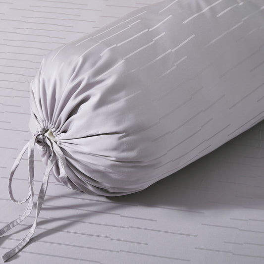 MASCOUR SLATE - LOFT PRIVE BOLSTERCASE 100% NATURAL BEECH JACQUARD