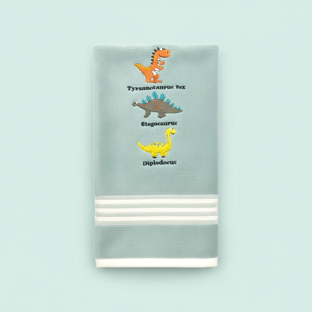 DINO SCHOOL - BAMBOO EMBROIDERY KIDS TOWEL