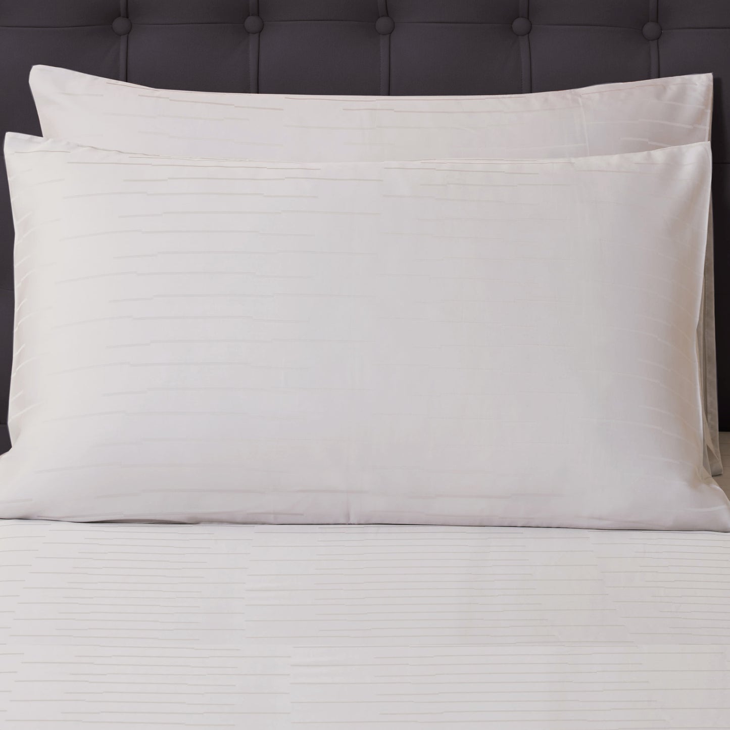 MASCOUR OAT - LOFT PRIVE PILLOWCASES (1PAIR) 100% NATURAL BEECH JACQUARD