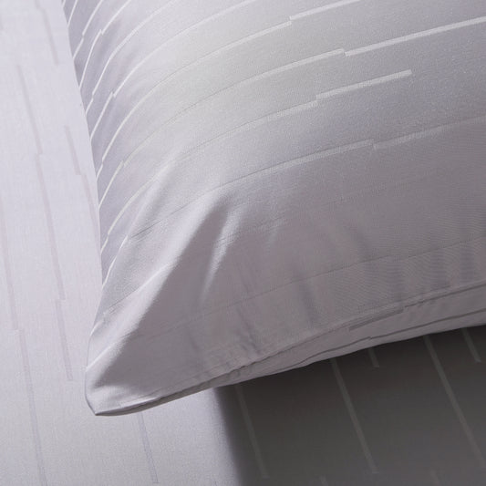 MASCOUR SLATE - LOFT PRIVE FITTED SHEET SET 100% NATURAL BEECH JACQUARD