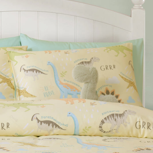 RETURN OF THE DINOS - HOORAYS KID'S PILLOWCASE 100% COTTON
