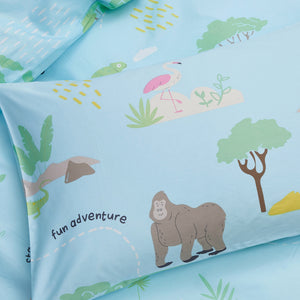 A NIGHT IN THE JUNGLE - HOORAYS FITTED SHEET SET 100% COTTON