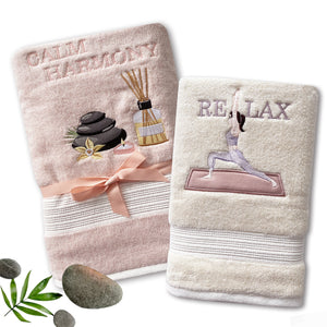 CHILL & RELAX - BAMBOO EMBROIDERY BATH TOWEL SET