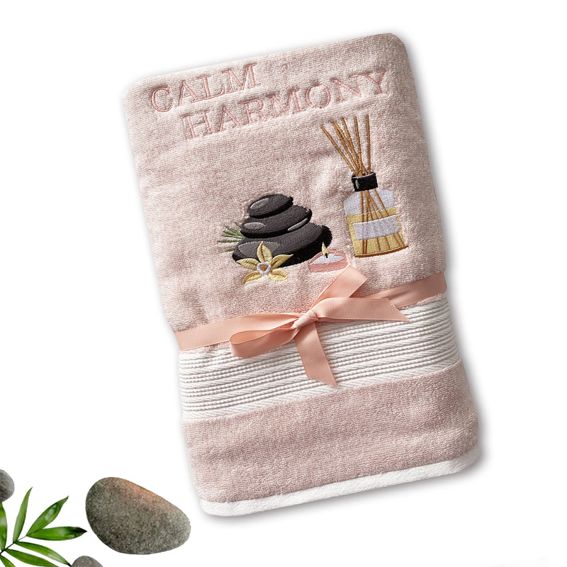 CHILL & RELAX - BAMBOO EMBROIDERY BATH TOWEL SET