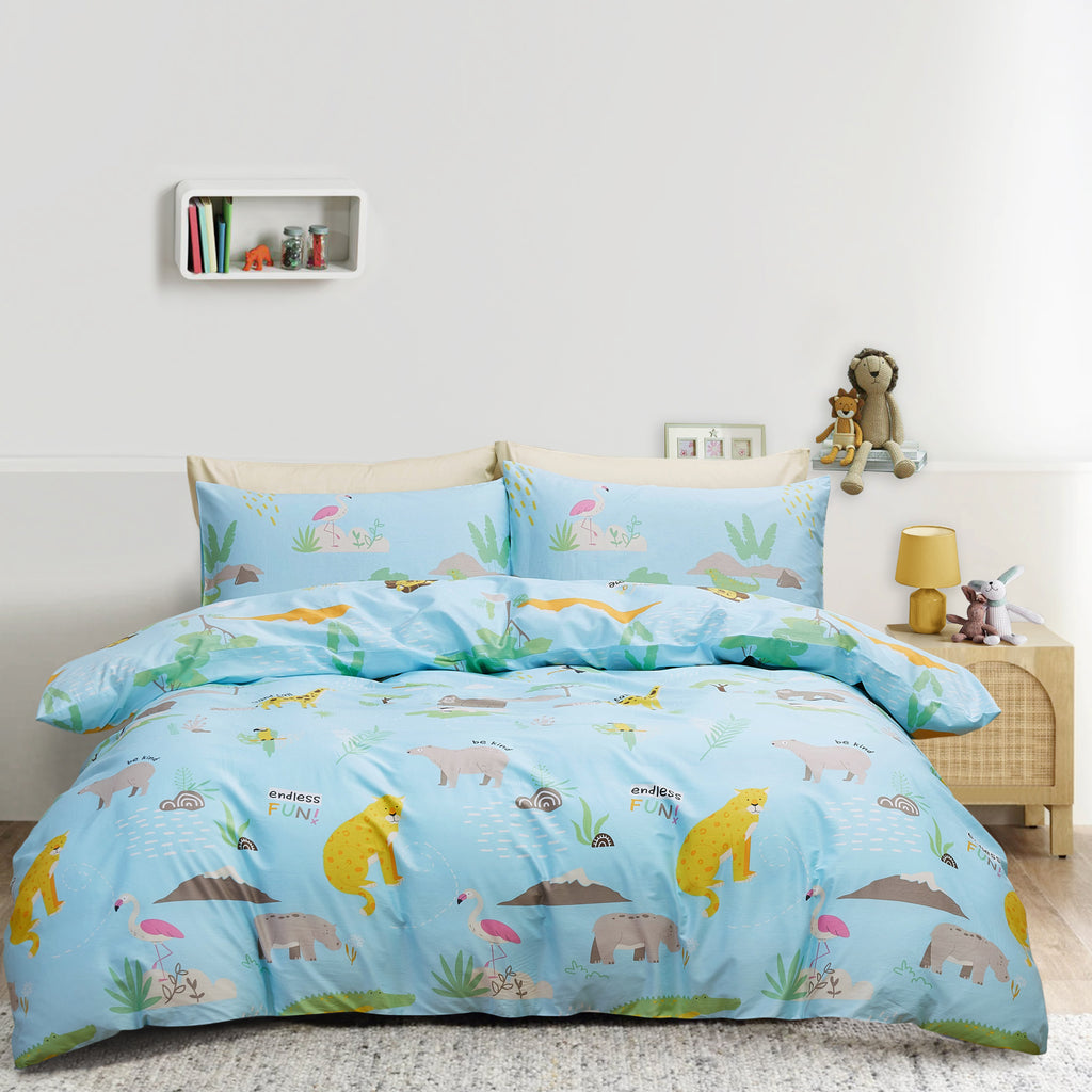 A NIGHT IN THE JUNGLE - HOORAYS QUILT COVER SET 100% COTTON