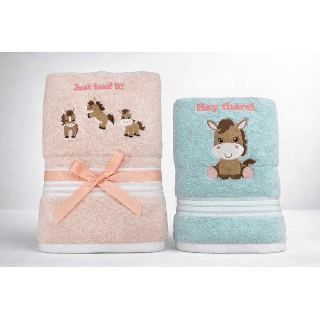 LUCKY - BAMBOO EMBROIDERY BATH TOWEL SET