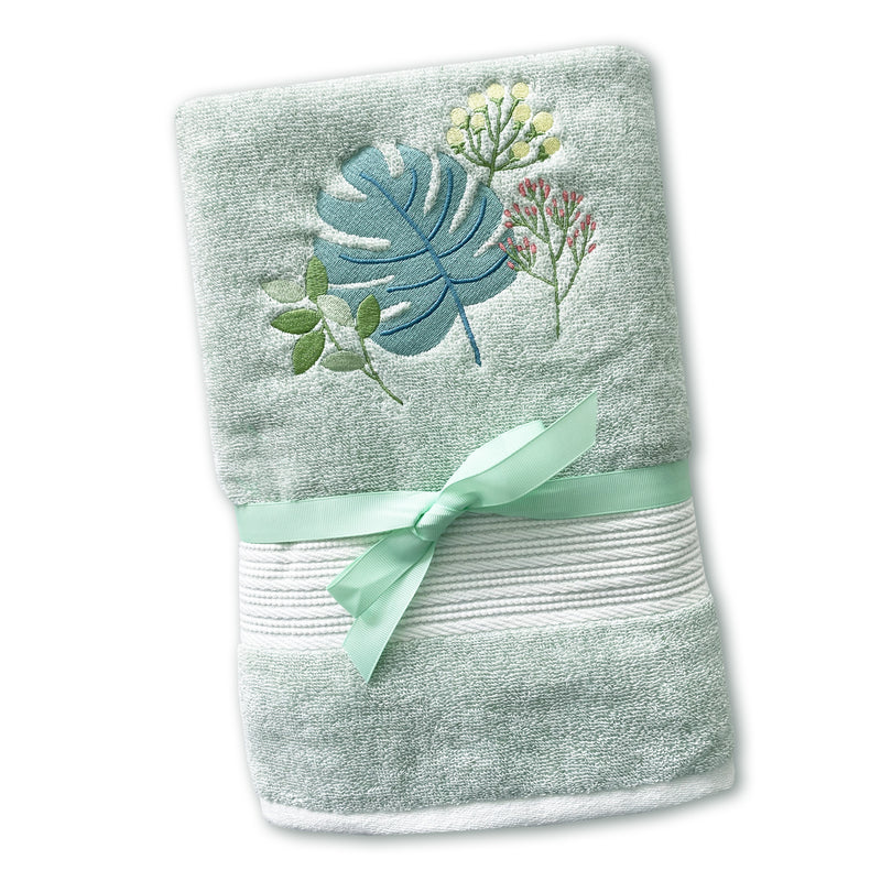 NATURELLE - BAMBOO EMBROIDERY BATH TOWEL SET