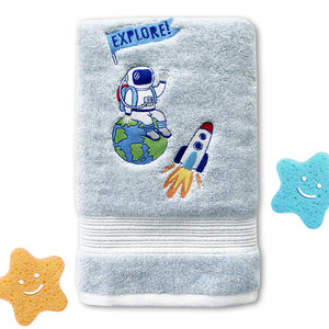 SPACE FUN - BAMBOO EMBROIDERY KIDS TOWEL