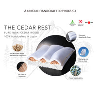 THE CEDAR REST PILLOW (MADE IN JAPAN) - 100% PURE IWAKI CEDAR WOOD PILLOW WITH REMOVABLE BREATHAIR® COVER