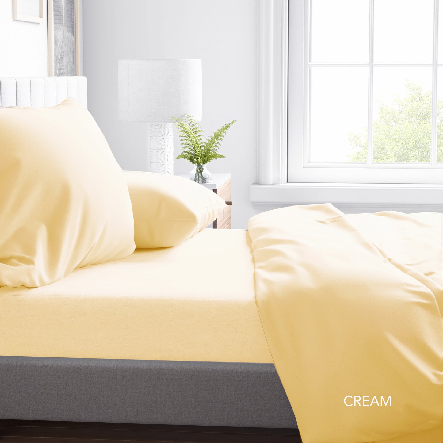 PLAIN DYE TC - CONTEMPO ATELIER FITTED SHEET 80% AUSTRIAN TENCEL™ 20% COTTON