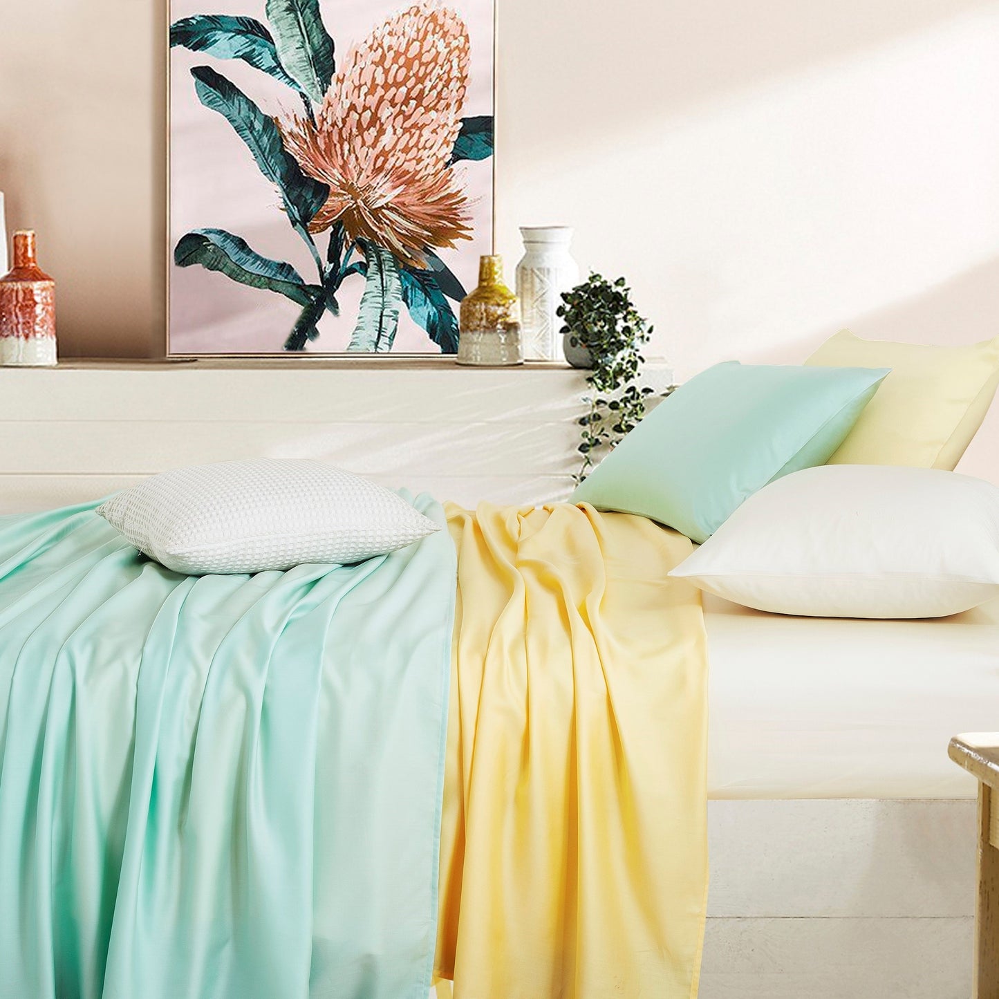 PLAIN DYE TC - CONTEMPO ATELIER FITTED SHEET 80% AUSTRIAN TENCEL™ 20% COTTON