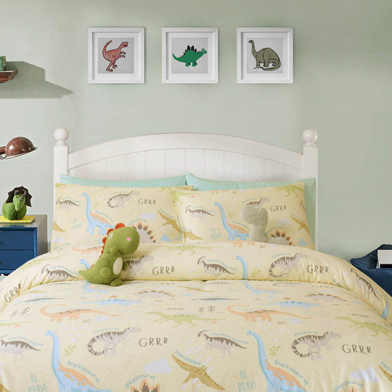 RETURN OF THE DINOS - HOORAYS FITTED SHEET SET 100% COTTON