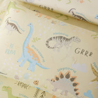 RETURN OF THE DINOS - HOORAYS QUILT COVER SET 100% COTTON